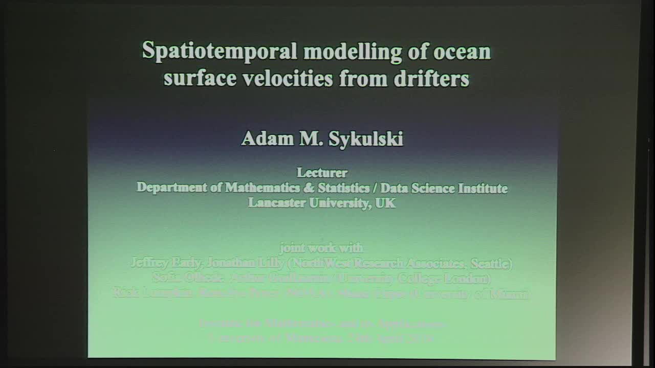 Spatiotemporal modelling of ocean surface velocities from drifters Thumbnail