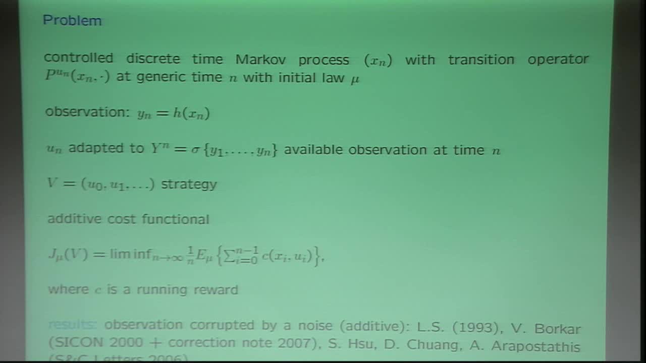 Average cost per unit time control problem of Markov processes with degenerate observation Thumbnail