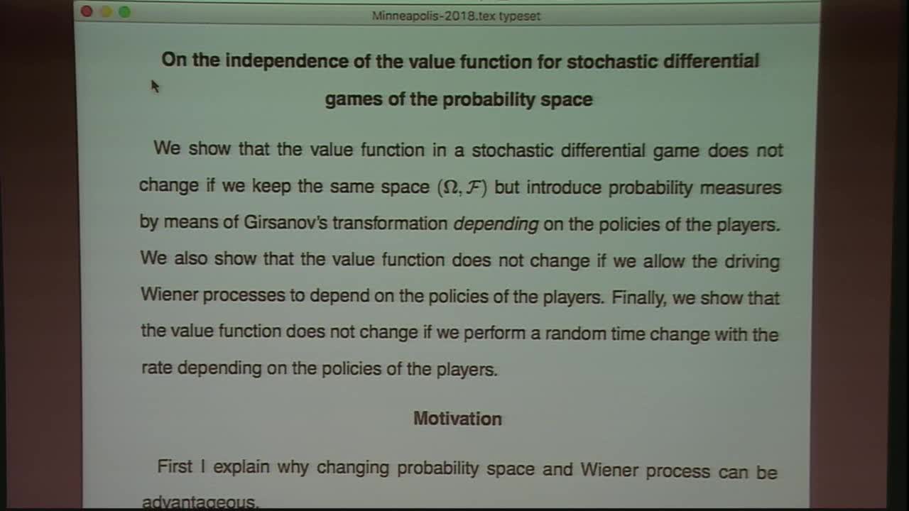 On the independence of the value function for stochastic differential games of the probability space Thumbnail