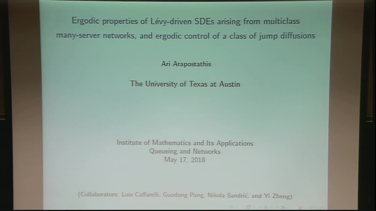 Ergodic properties of Lévy-driven SDEs arising from multiclass many-server networks, and ergodic control of a related class of jump diffusions  Thumbnail