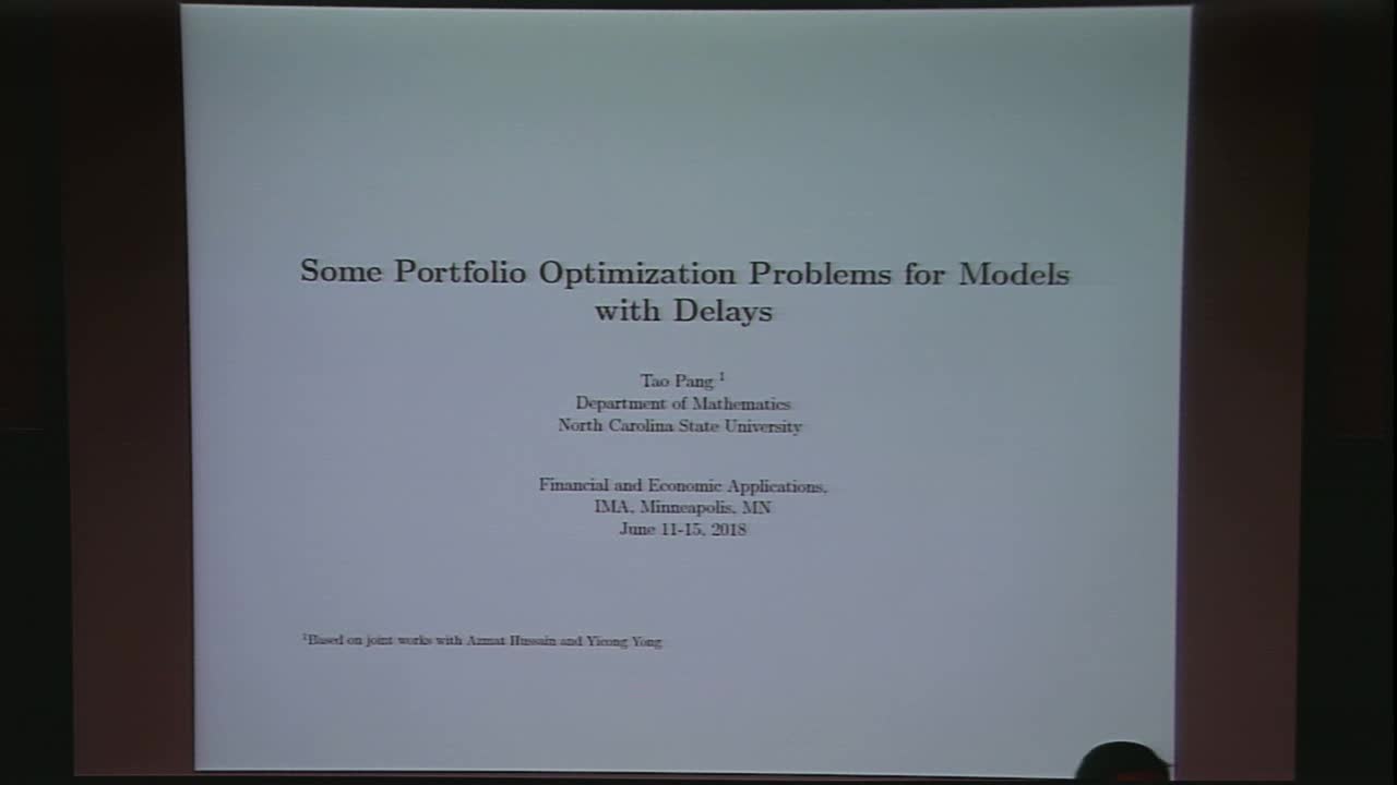 Portfolio Optimization Problems for Models with Delays	 Thumbnail