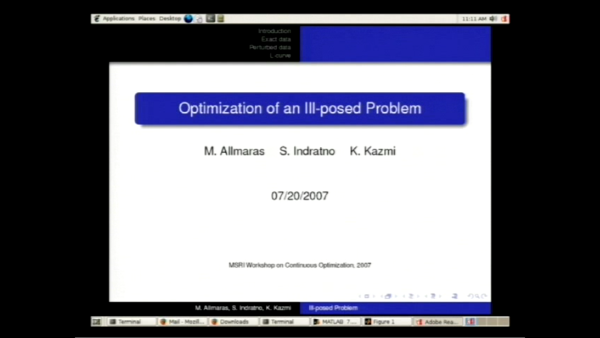 Continuous Optimization and Applications: Graduate Course - Lecture 29 Thumbnail