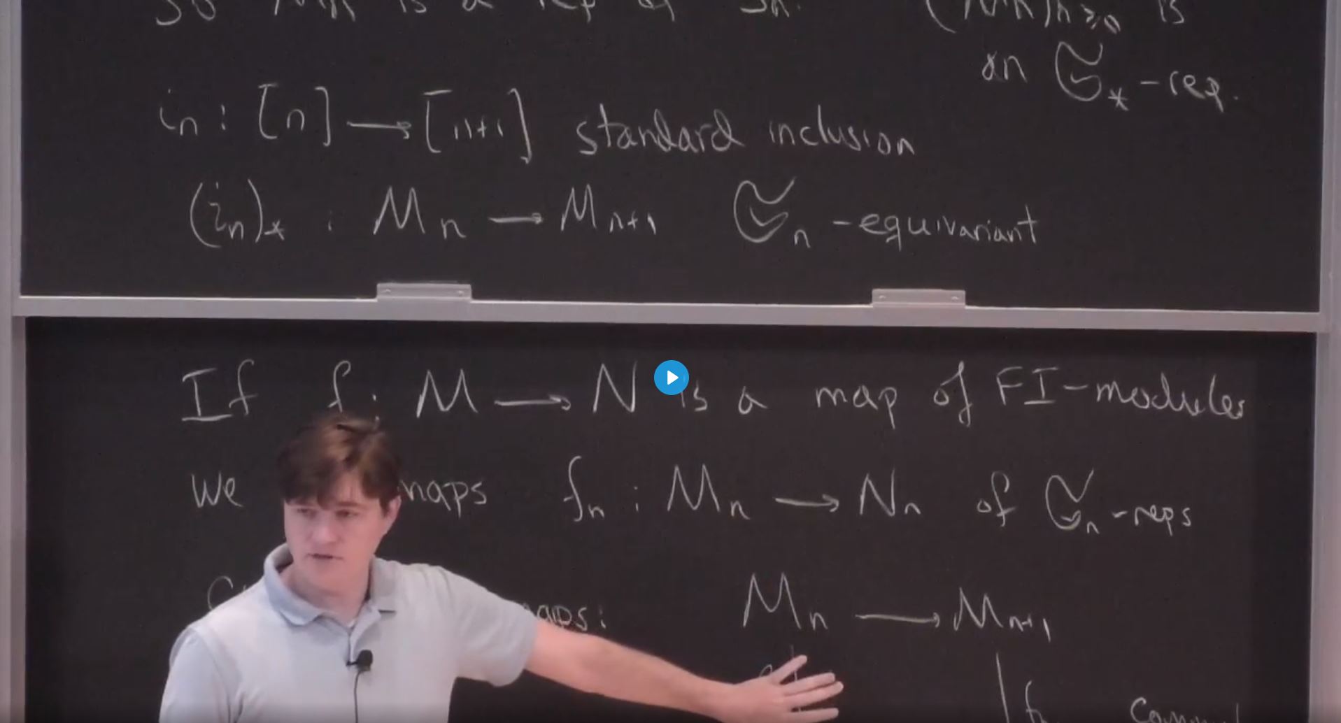 Summer School-Representation Stability: Snowden Lectures Series: The ABC's of FI-modules Thumbnail