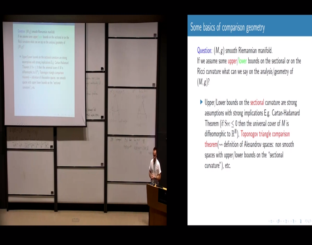 Metric Geometry and Geometric Analysis (Oxford, United Kingdom): "Research Talk: "Smooth and Non-Smooth Aspects of Ricci Curvature Lower Bounds: an Optimal Transport Point of View"" Thumbnail