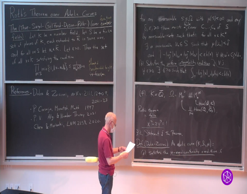 Degeneracy Of Algebraic Points Workshop: Roth's Theorem Over Adelic Curves Thumbnail