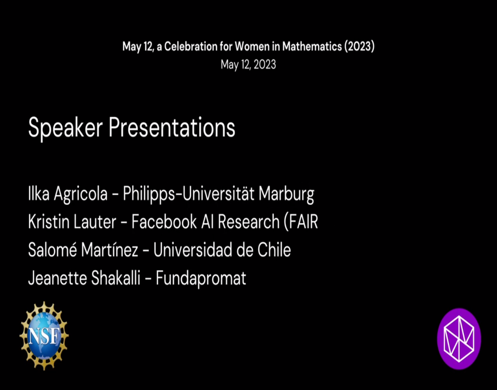 May 12, A Celebration for Women in Mathematics: Speaker Presentations Thumbnail