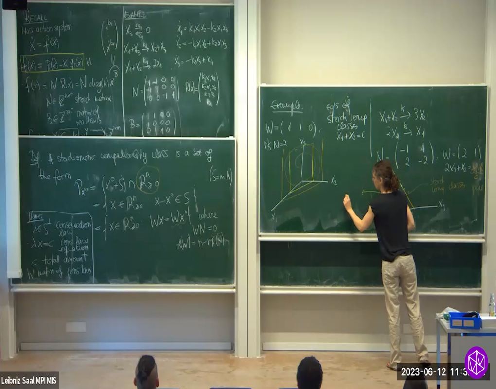 Algebraic Methods For Biochemical Reaction Networks (Leipzig, Germany) Summer School: "Main Properties and Questions: S-Classes and Invariance, Boundedness, Steady States, Parametrizations, Multistationarity, Stability, Oscillations" Thumbnail