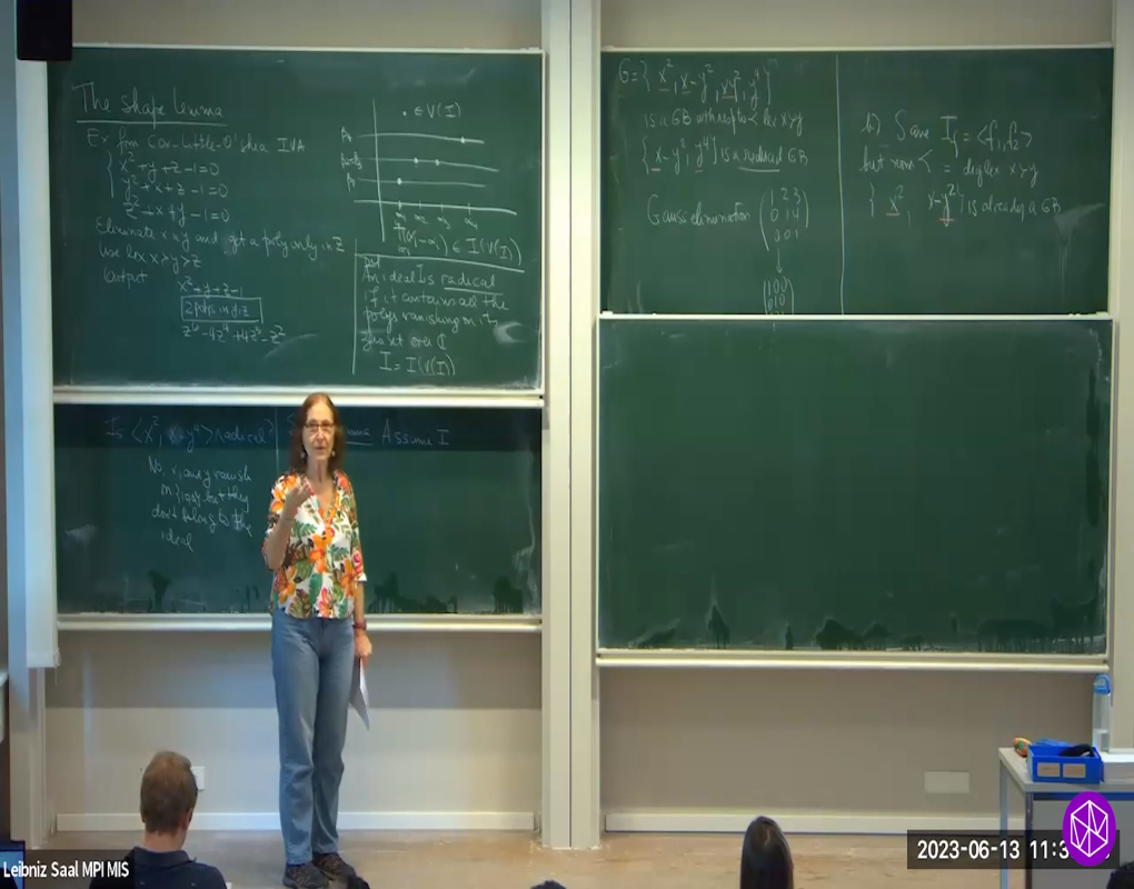Algebraic Methods For Biochemical Reaction Networks (Leipzig, Germany) Summer School: Invariants and Elimination of Variables, Sparseness Thumbnail