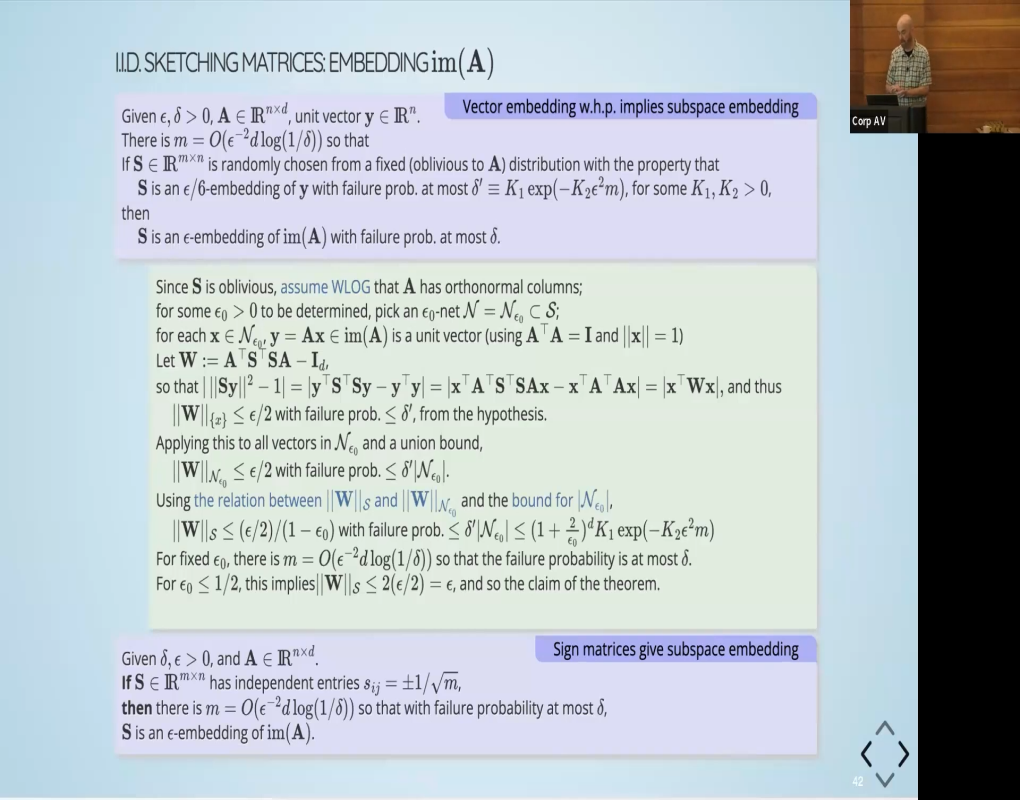 "Mathematics of Big Data: Sketching and (Multi-) Linear Algebra (IBM Almaden)" Summer School: Lecture Thumbnail