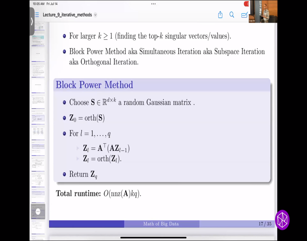 "Mathematics of Big Data: Sketching and (Multi-) Linear Algebra (IBM Almaden)" Summer School: Lecture Thumbnail