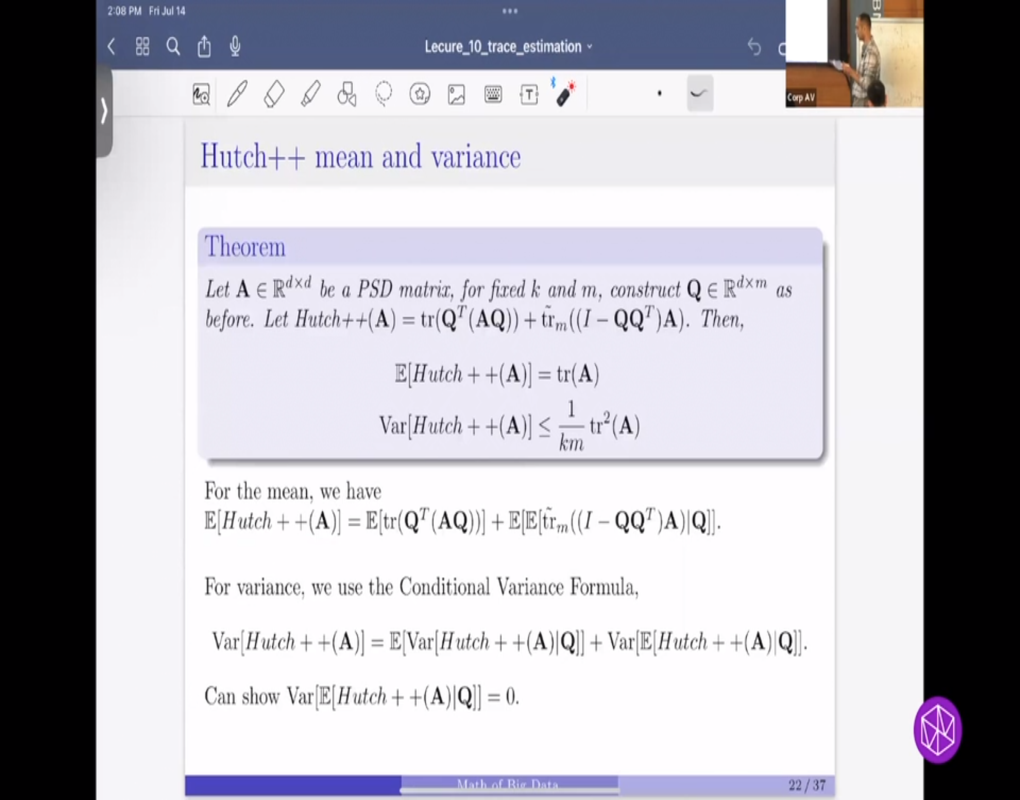 "Mathematics of Big Data: Sketching and (Multi-) Linear Algebra (IBM Almaden)" Summer School: Lecture Thumbnail