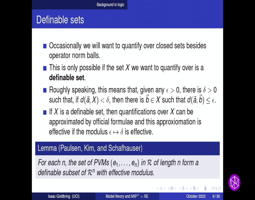 Hot Topics: MIP* = RE and the Connes’ Embedding Problem: "Model-Theoretic Consequences of MIP*=RE" Thumbnail