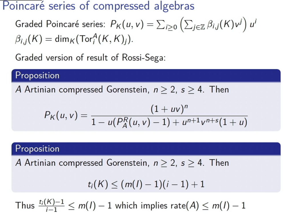 Connections Workshop: Commutative Algebra: "On the Rate of Generic Gorenstein K-Algebras" Thumbnail