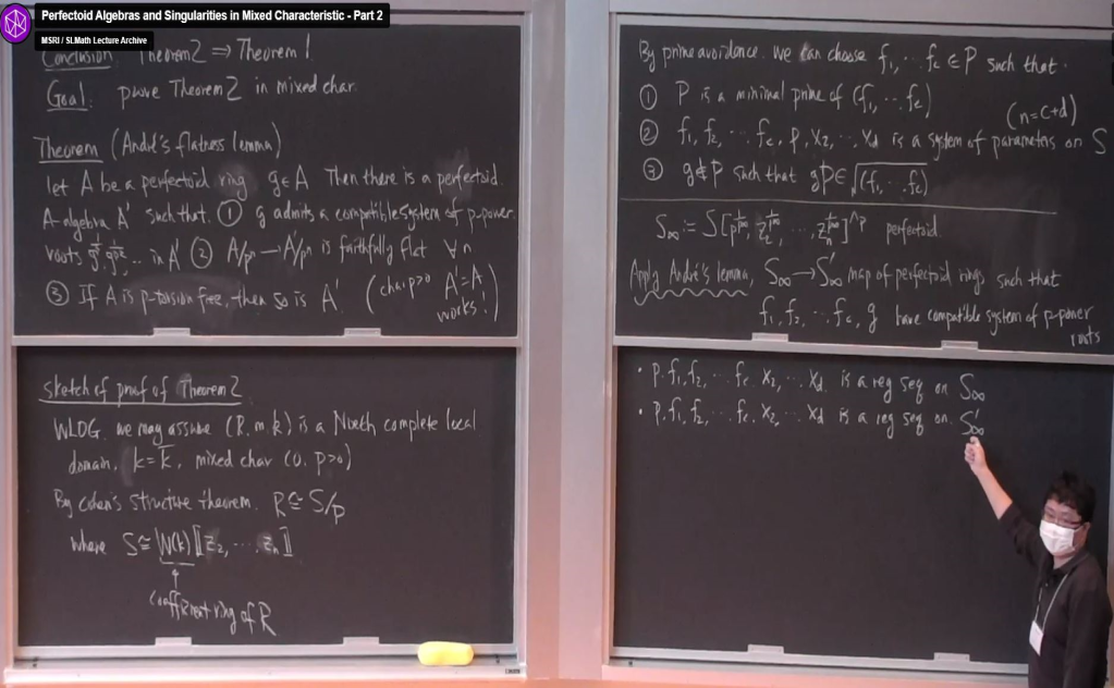 Introductory Workshop: Commutative Algebra: "Perfectoid Algebras and Singularities in Mixed Characteristic-Pt. 2" Thumbnail