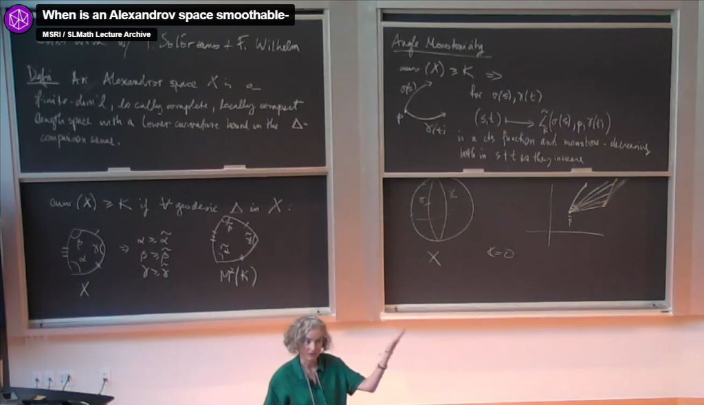 Connections Workshop: New Frontiers in Curvature & Special Geometric Structures and Analysis: When is an Alexandrov space smoothable? Thumbnail