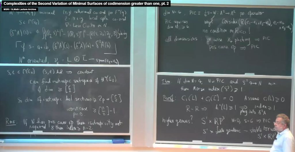 Introductory Workshop: New Frontiers in Curvature: Complexities of the Second Variation of Minimal Surfaces of codimension greater than one, pt. 2 Thumbnail