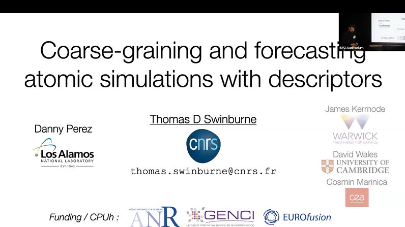 Descriptor coarse-graining and forecasting atomic simulations Thumbnail