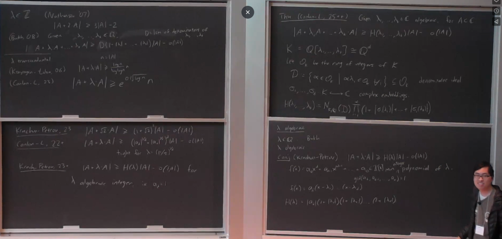 Algebraic and Analytic Methods in Combinatorics: Sums of algebraic dilates Thumbnail