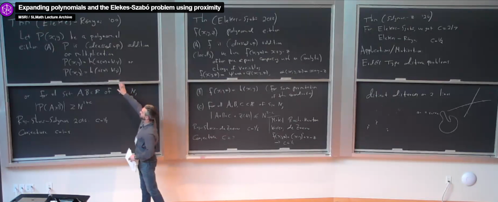 Algebraic and Analytic Methods in Combinatorics: Expanding polynomials and the Elekes-Szabó problem using proximity Thumbnail