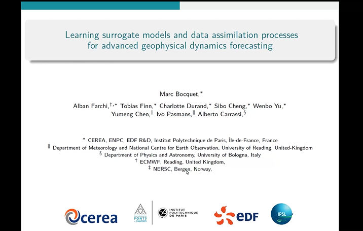 Learning surrogate models and data assimilation processes for advanced geophysical dynamics forecasting Thumbnail