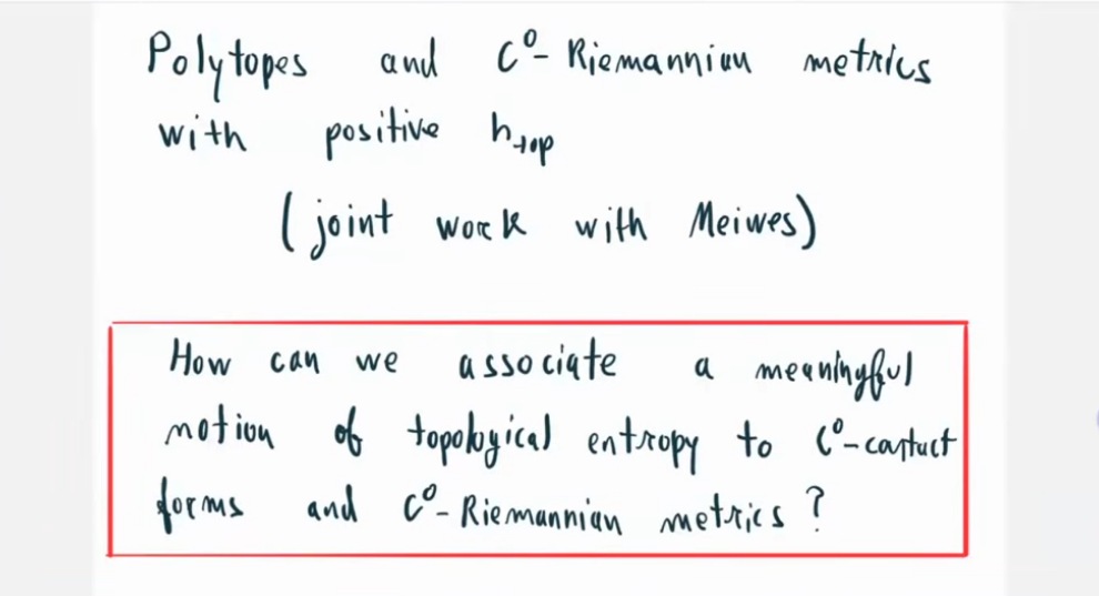 Polytopes and C0 -Riemannian Metrics with Positive Topological Entropy Thumbnail