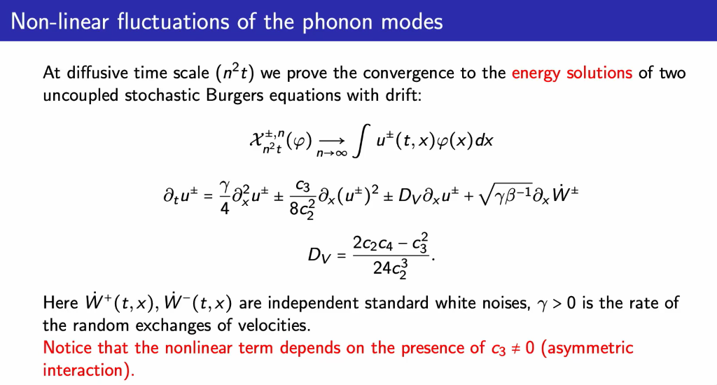 Recent Trends in Stochastic Partial Differential Equations: NONLINEAR FLUCTUATIONS FOR A CHAIN OF WEAKLY ANHARMONIC OSCILLATORS Thumbnail